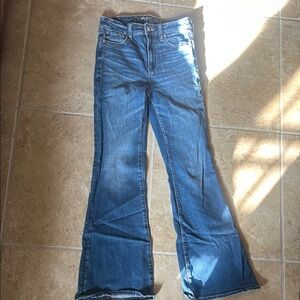 American Eagle Outfitters Super High Rise Blue Flare Jeans